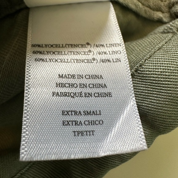 Rails Collins Utility Jacket Military Army Green Size XS Linen Blend - Picture 10 of 10